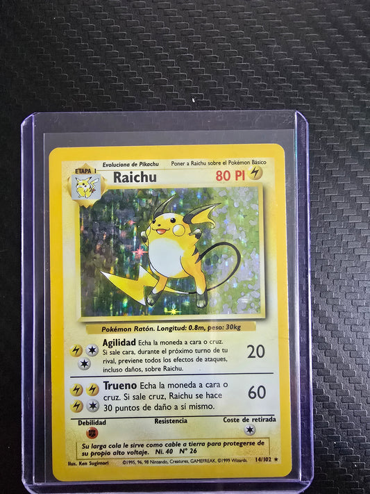 1999 SPANISH Pokemon Base Set #14/102 Holo Raichu (MP)